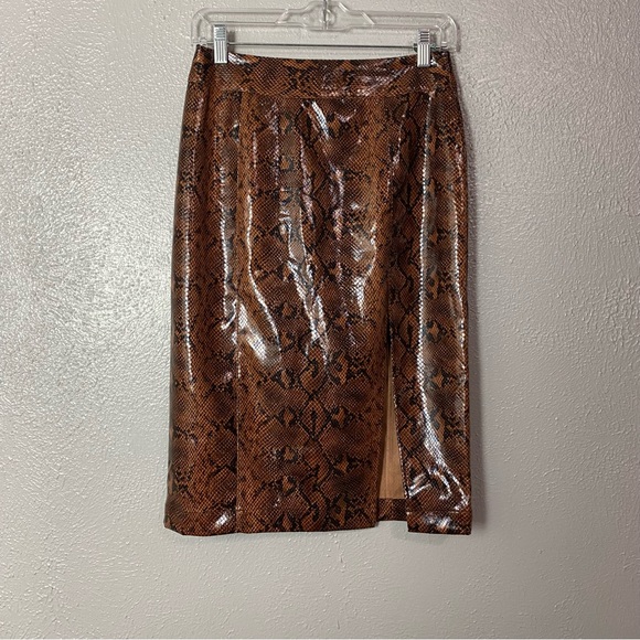 NEW Express X Negin Mirsalehi #16 Snake Print Slit Skirt - Picture 2 of 6